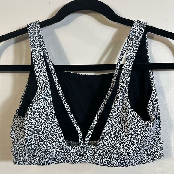 Athleta Black White Animal Sports Bra Women Size Small - Picture 2 of 5